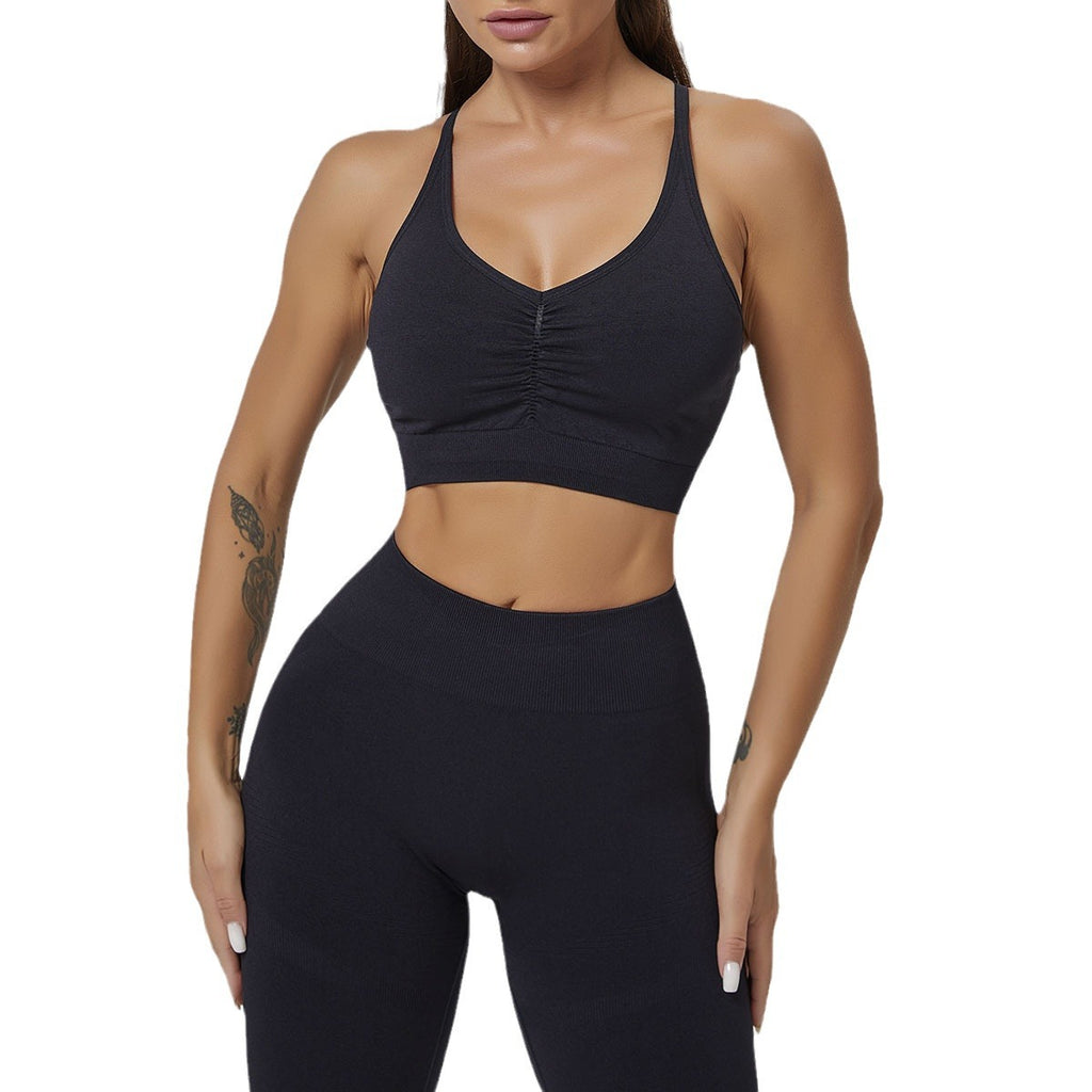 High-Waisted Yoga Fitness Set with Removable Padding